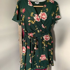green floral dress